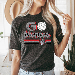 Broncos Volleyball Faux glitter design