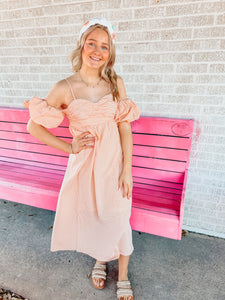 Tangerine gingham dress