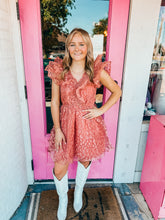 Load image into Gallery viewer, Pink leopard ruffle dress
