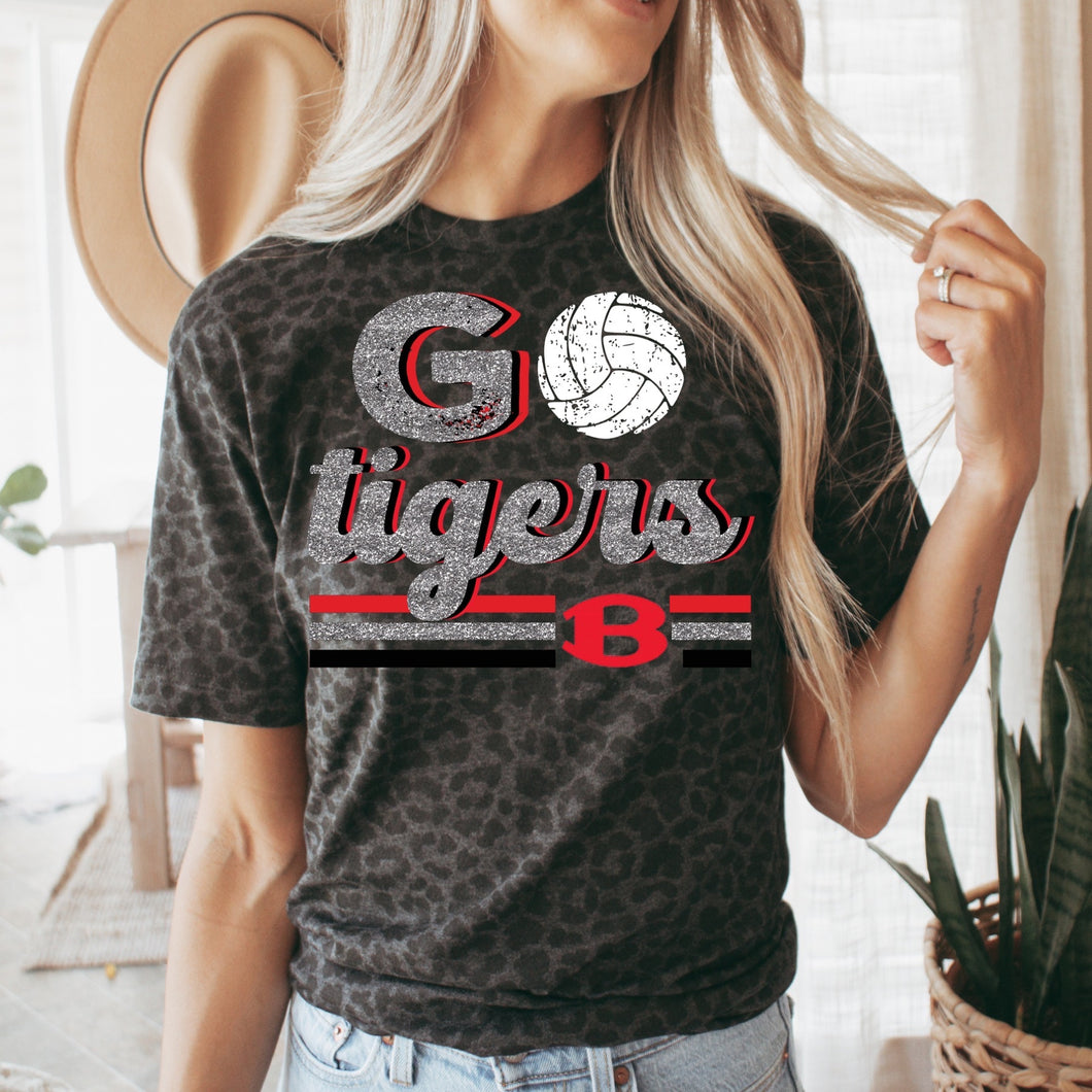 Belton Tigers Volleyball Faux glitter design