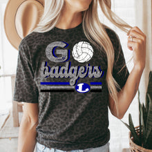 Load image into Gallery viewer, Lampasas Badgers volleyball faux glitter volleyball design
