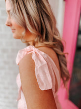 Load image into Gallery viewer, Blush ruffle tie sleeve dress
