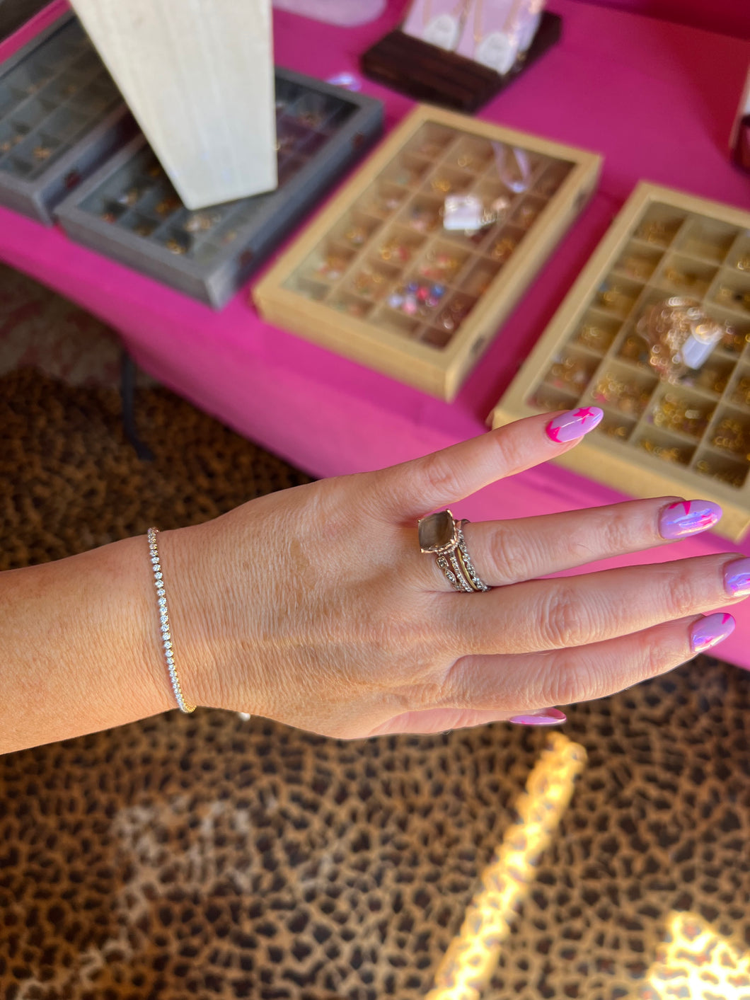 Small Rhinestone + gold bracelet