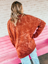 Load image into Gallery viewer, Pumpkin sequin bleached French Terry sweater
