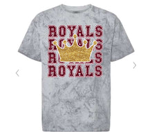 Load image into Gallery viewer, Rouse Royals Spiritwear- Royals Repeat maroon faux glitter
