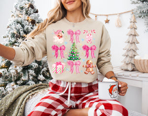 Pink Christmas coquette grid