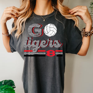 Belton Tigers Volleyball Faux glitter design