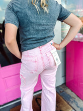 Load image into Gallery viewer, High Rise Pink Acid Wash Cargo Jeans
