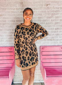 Leopard sweater dress