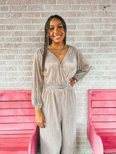 Load image into Gallery viewer, Metallic pleated jumpsuit
