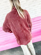 Load image into Gallery viewer, Oversized mineral wash waffle knit Shacket
