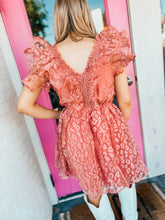 Load image into Gallery viewer, Pink leopard ruffle dress
