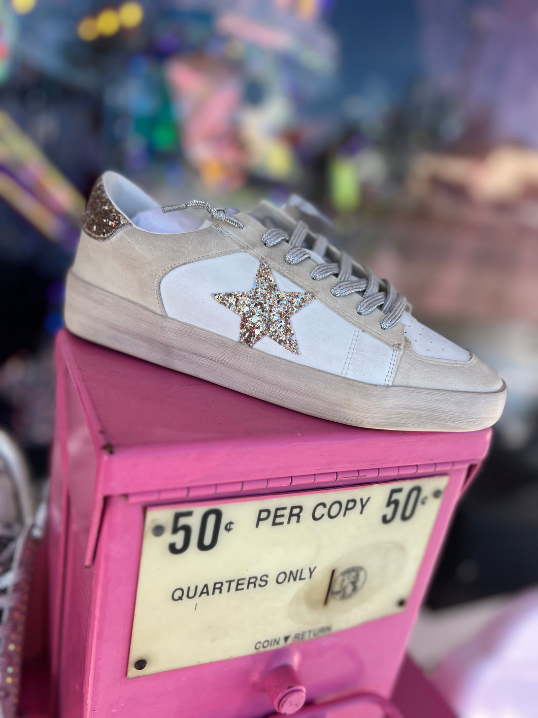 Candace rose gold star sneakers