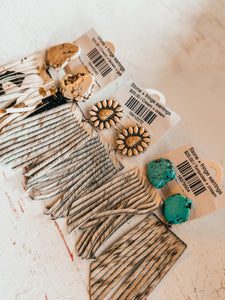 Stone + fringe earrings