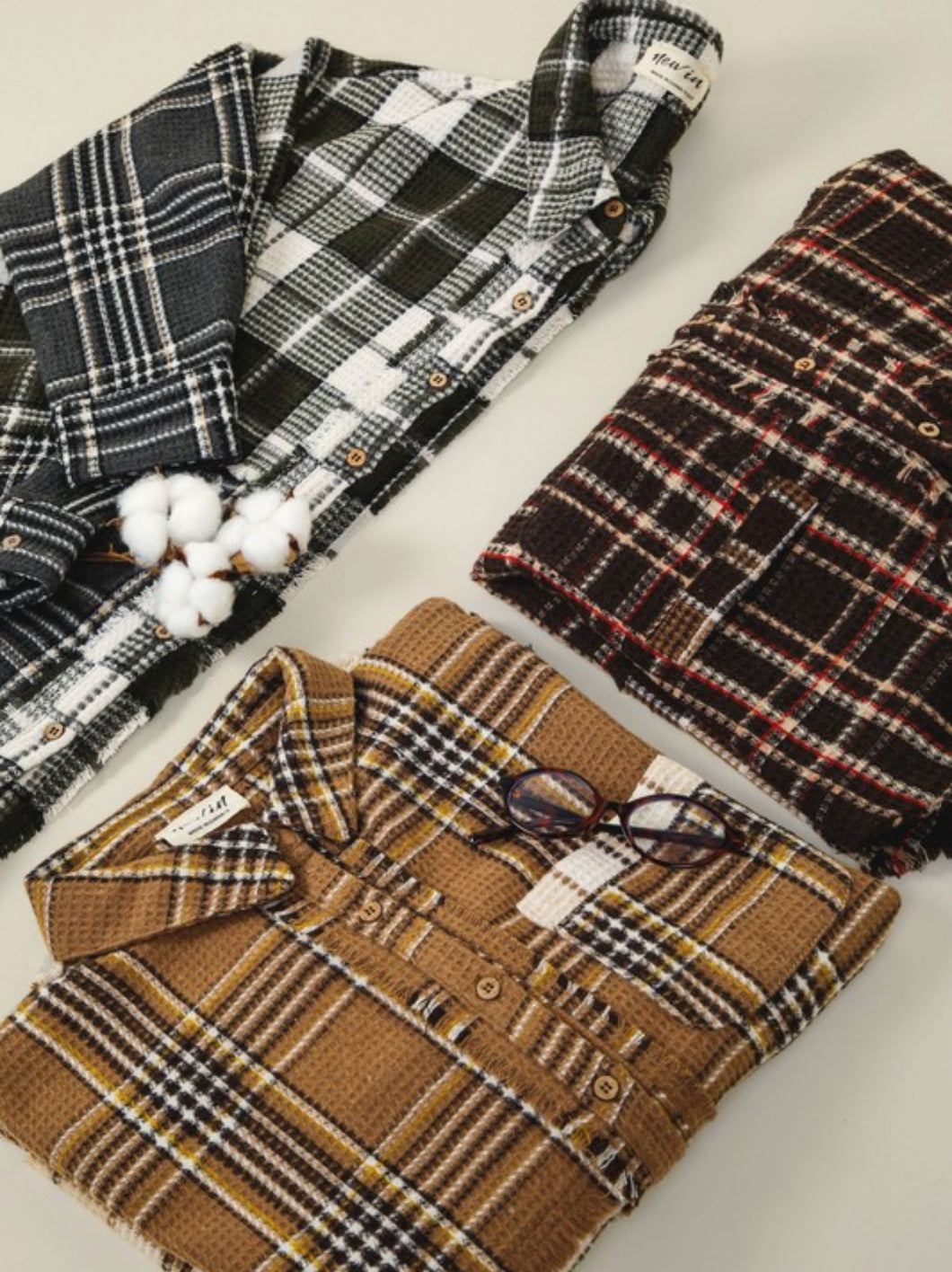 Mixed plaid oversized shacket