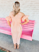 Load image into Gallery viewer, Tangerine gingham dress
