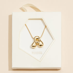 Gold initial bubble necklace