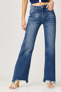 High Rise Wide Leg Dark Wash Jeans