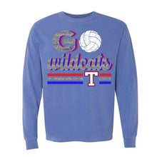 Load image into Gallery viewer, Temple Wildcats faux glitter volleyball design
