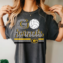 Load image into Gallery viewer, Gatesville Hornets volleyball faux glitter volleyball design
