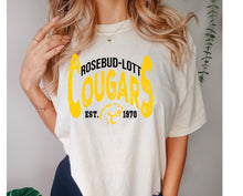 Load image into Gallery viewer, Rosebud-Lott Cougars Vintage Design
