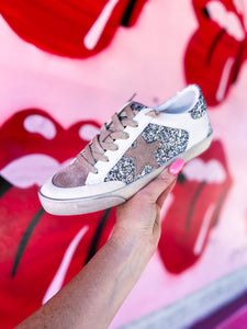 Haber Silver sparkle sneakers