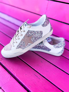 Haber Silver sparkle sneakers