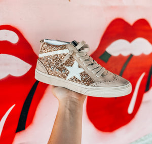 Rose Gold Midi Star Sneakers