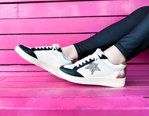 Black + Gold Star Sneakers